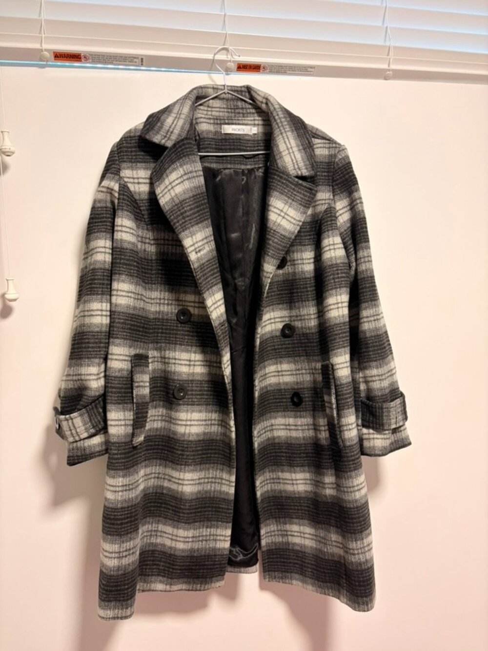 Ricki’s Grey Plaid Double-Breasted Coat